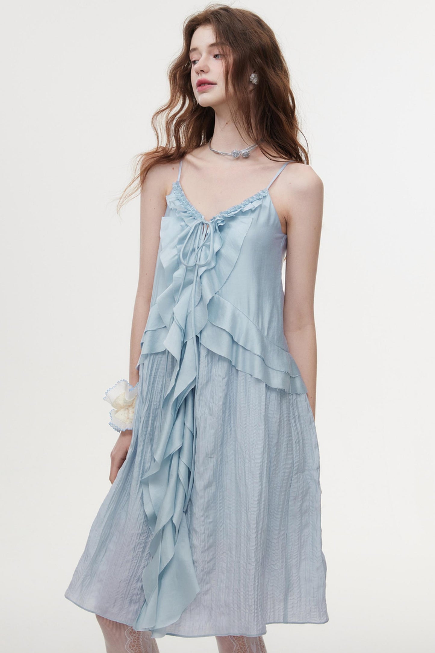 Halter Neck Ruffle Summer Dress