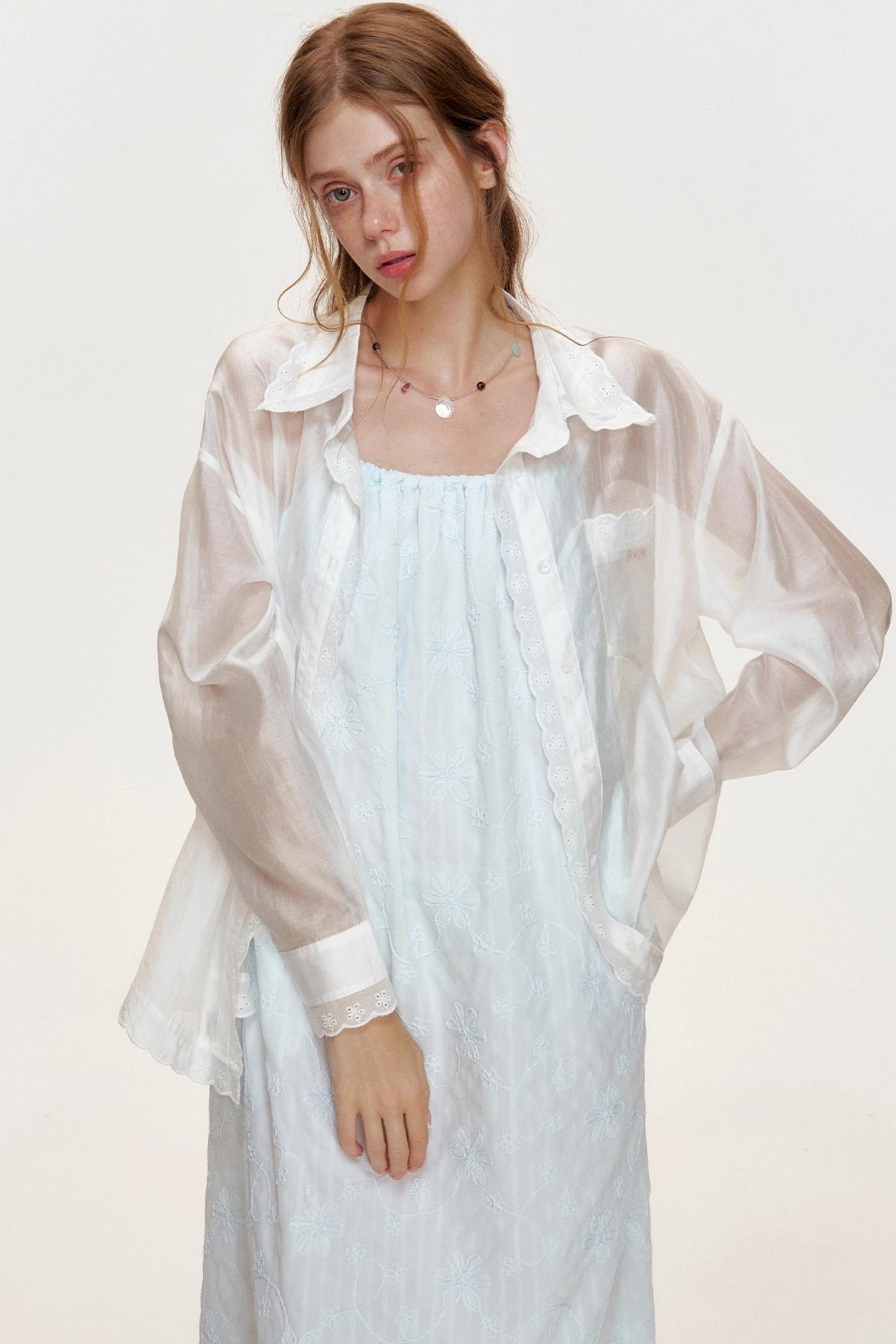 Ocean Blue Lace A-Line Dress