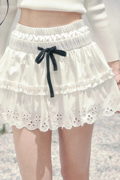 Spring White Half-Skirt