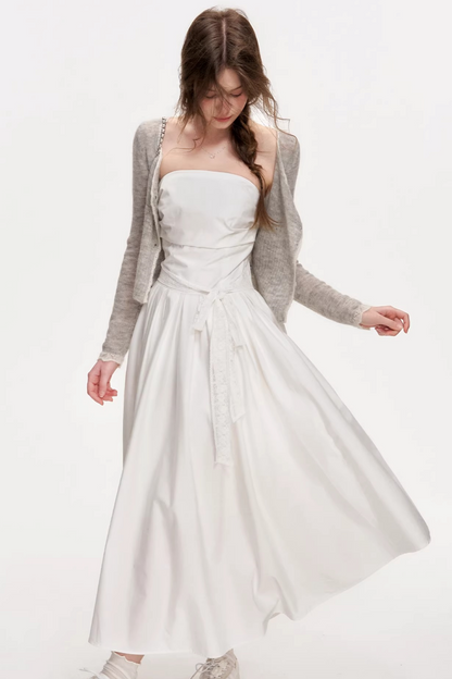 Delicate Lace Strapless Dress