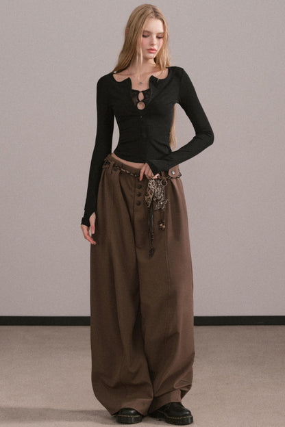 Lyocell Lace Zipper Top