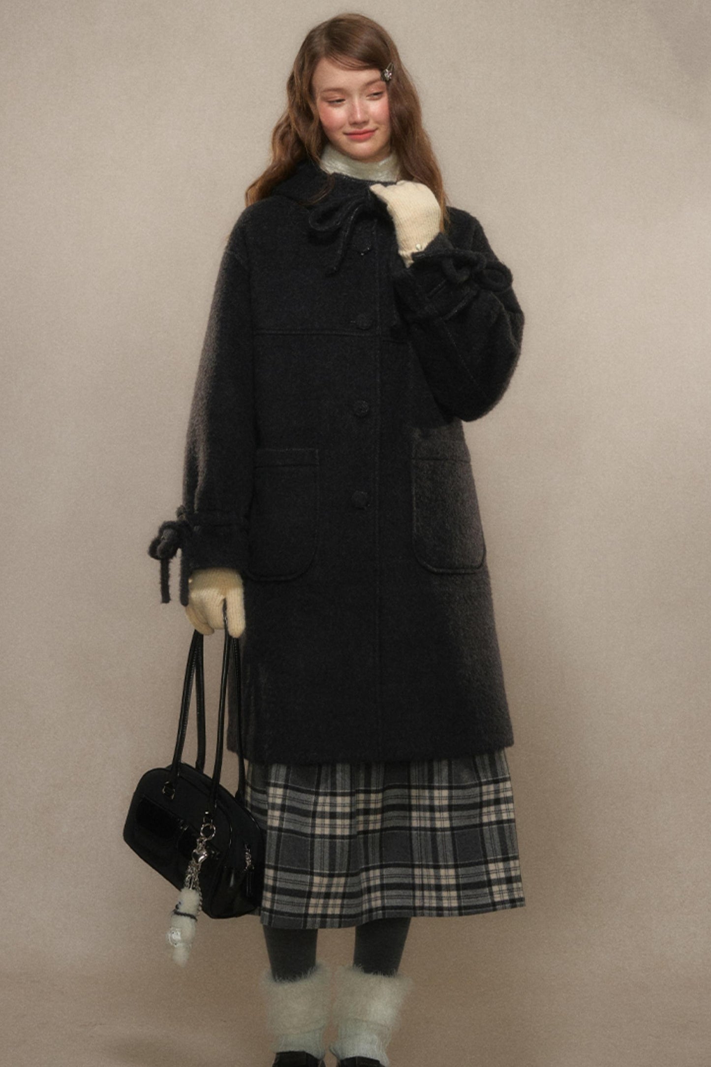 Winter Wool Blend Tweed Coat