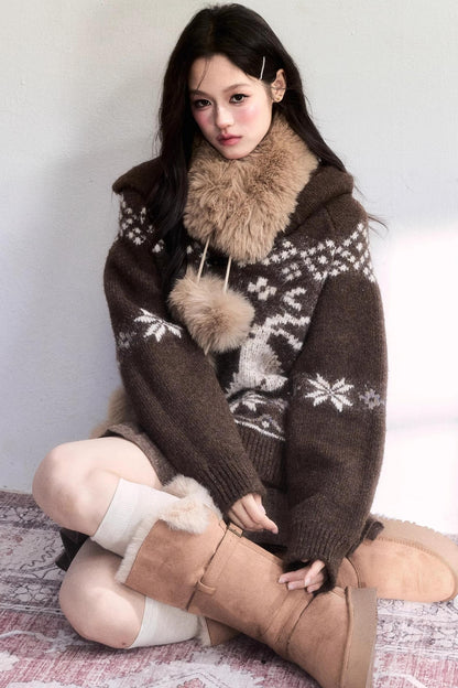 Milk Velvet Pom-Pom Scarf