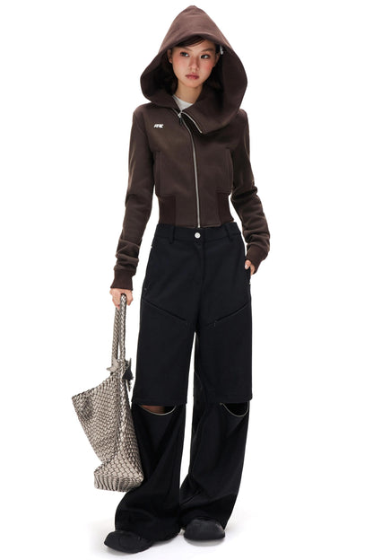 Diagonal Placket Fleece Jacket