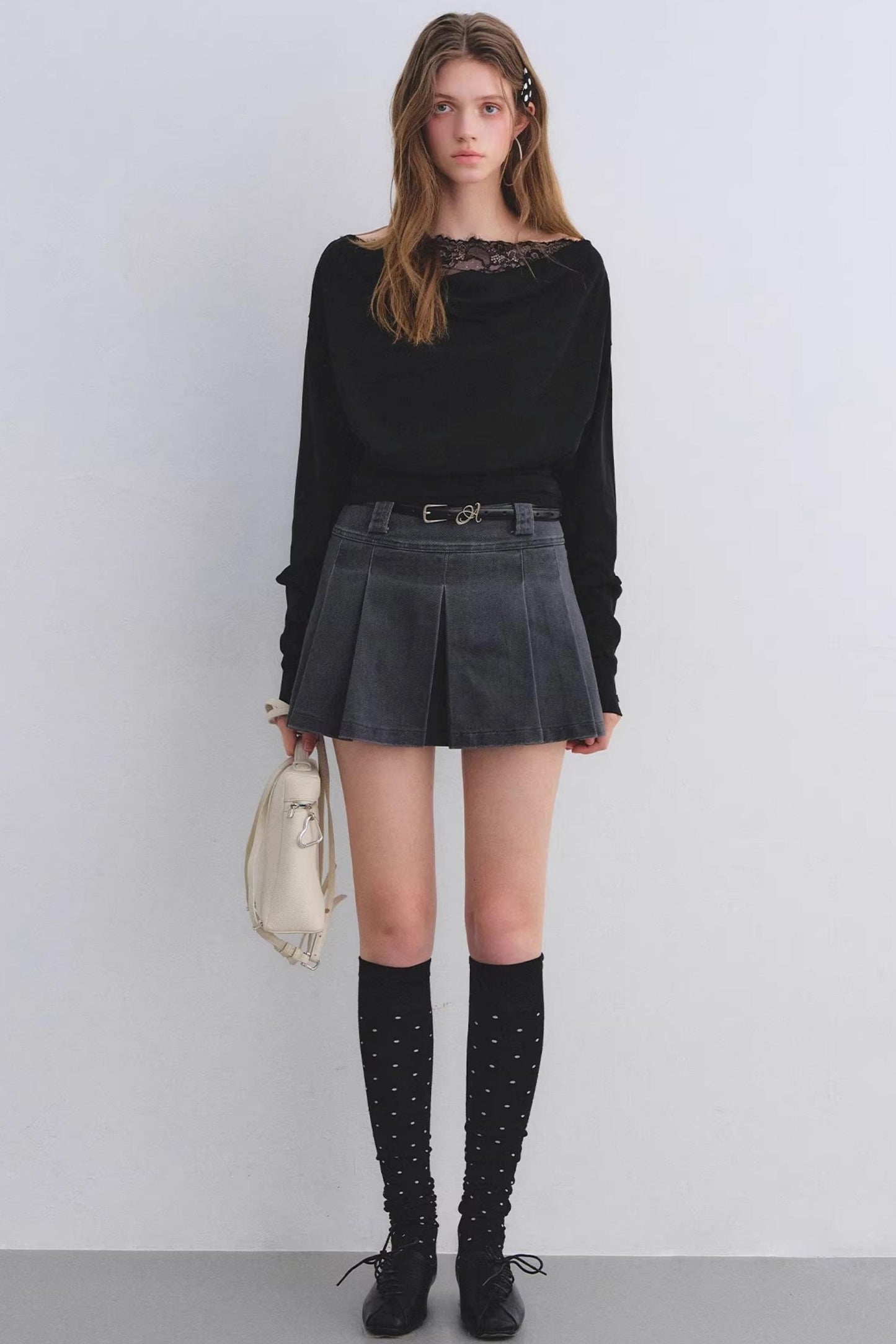 Lace Patchwork Turtleneck Top