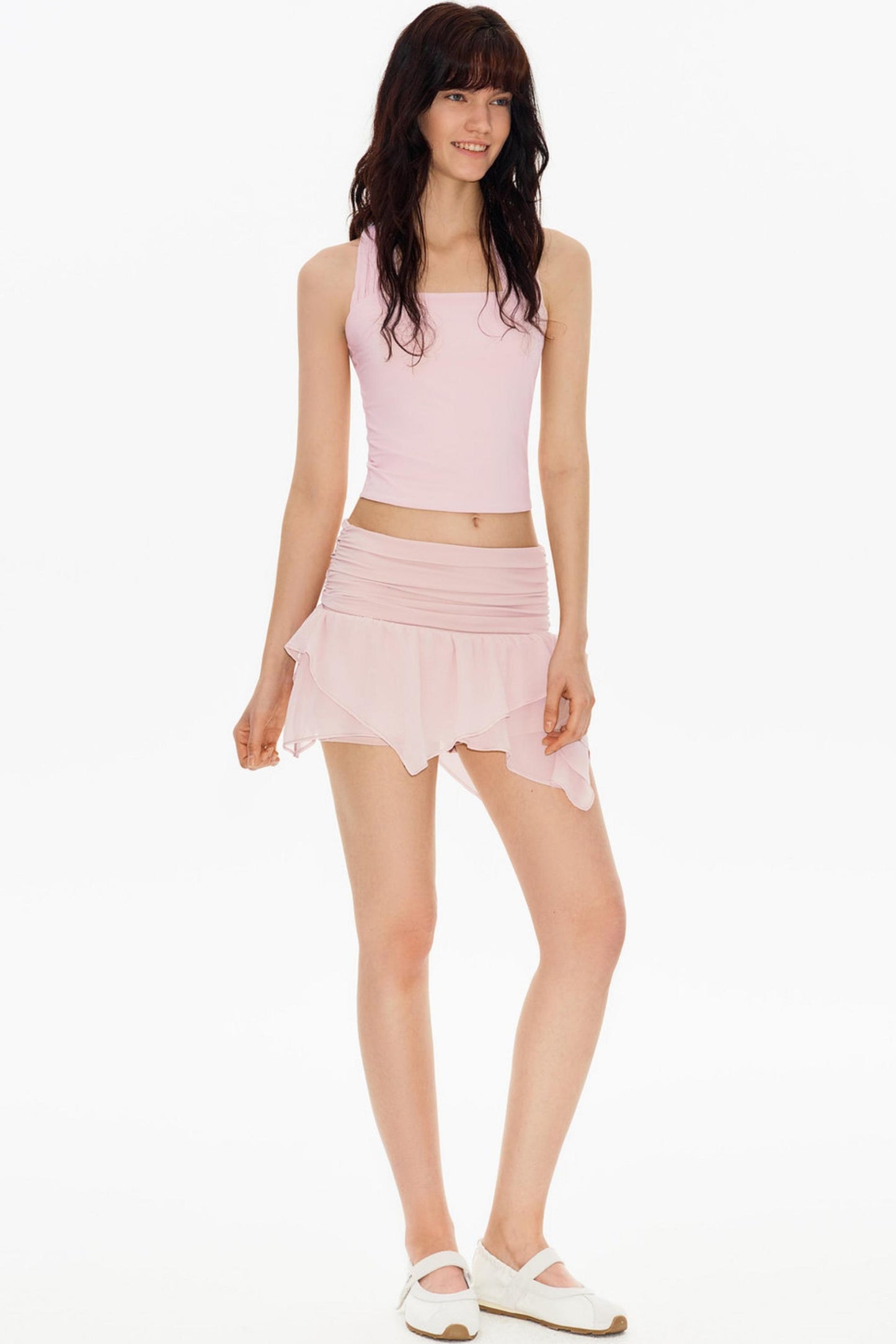 Nebelrosa asymmetrischer Rock