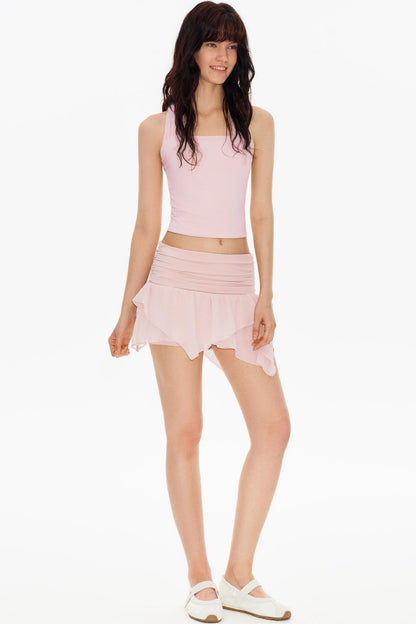 Nebelrosa asymmetrischer Rock