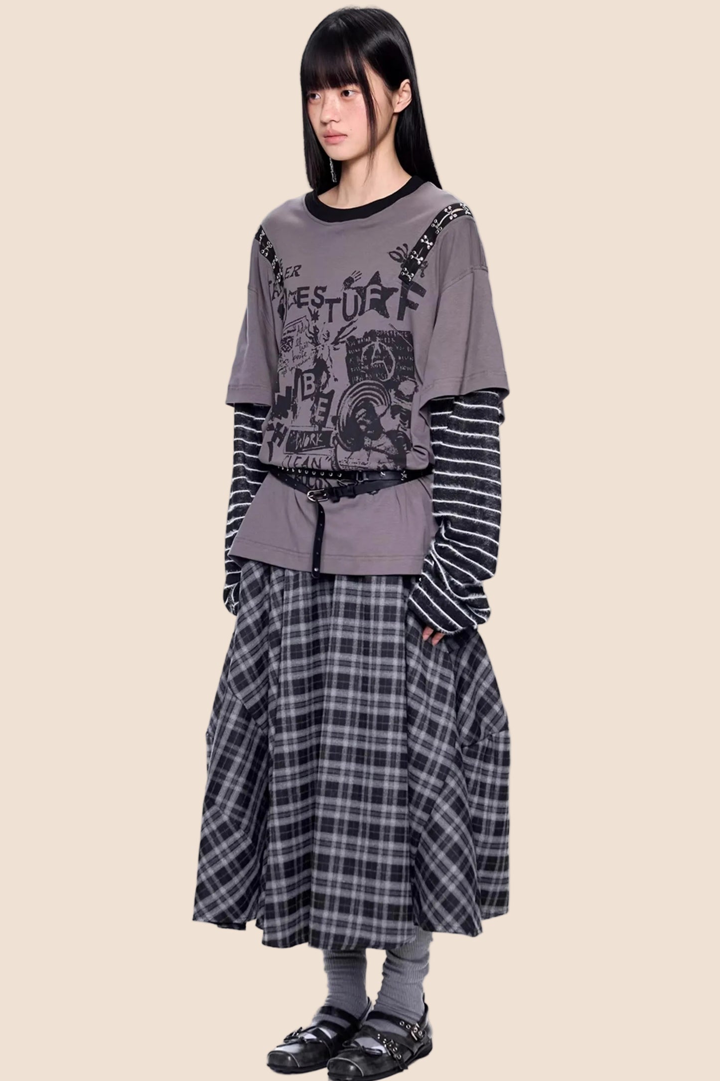 Rivet Patchwork Striped Top