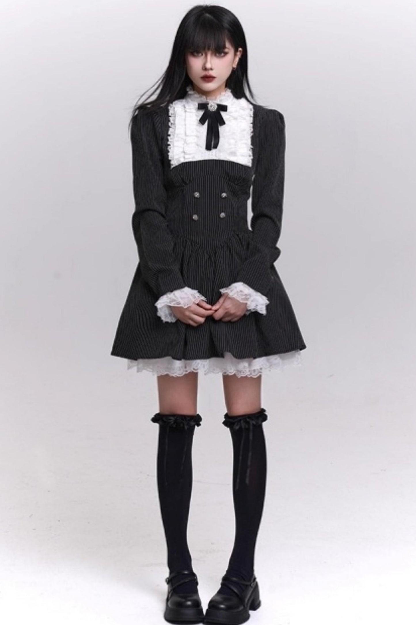 Medieval Striped Gothic Dress