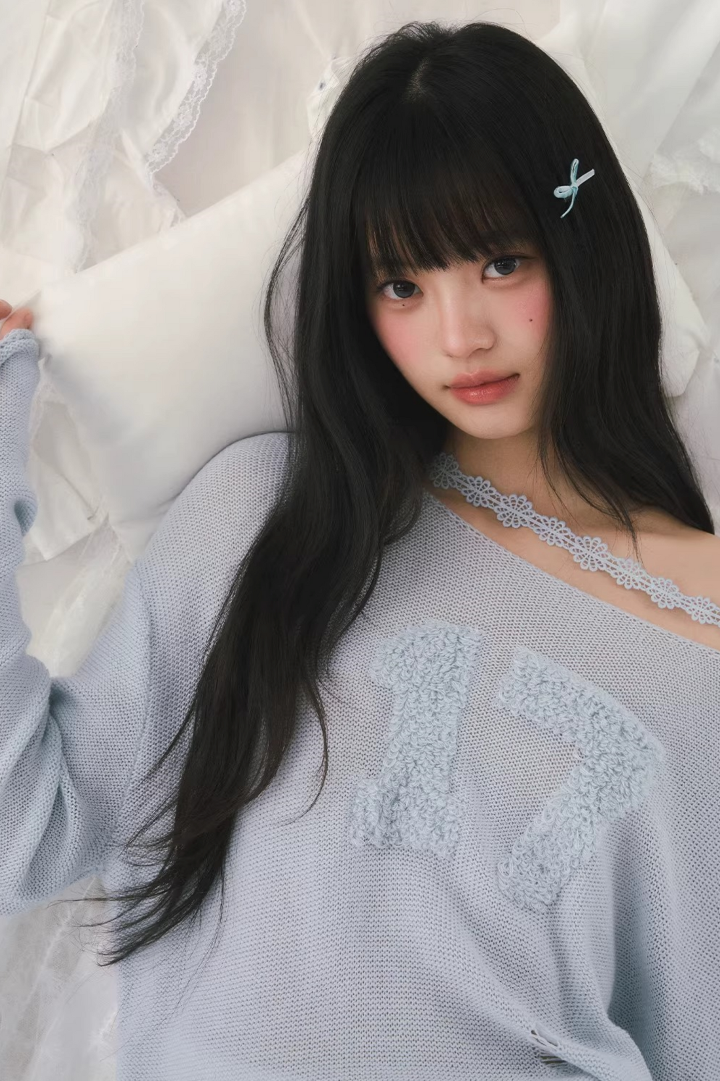 Jacquard Off-Shoulder Blouse