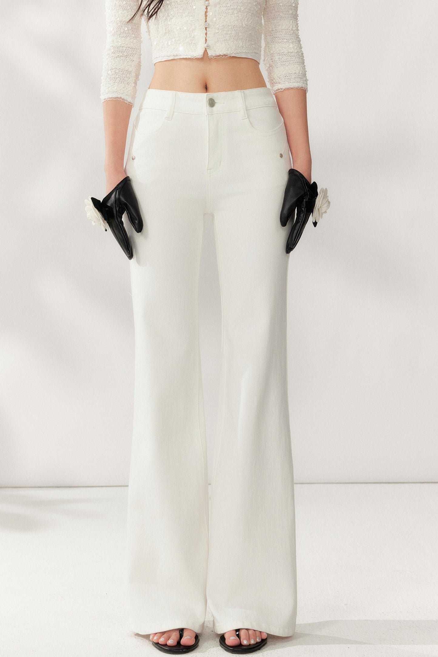 High-Waisted White Supermodel Pants