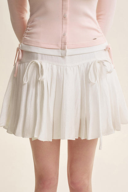 Balletcore Pleated Bow Skirt