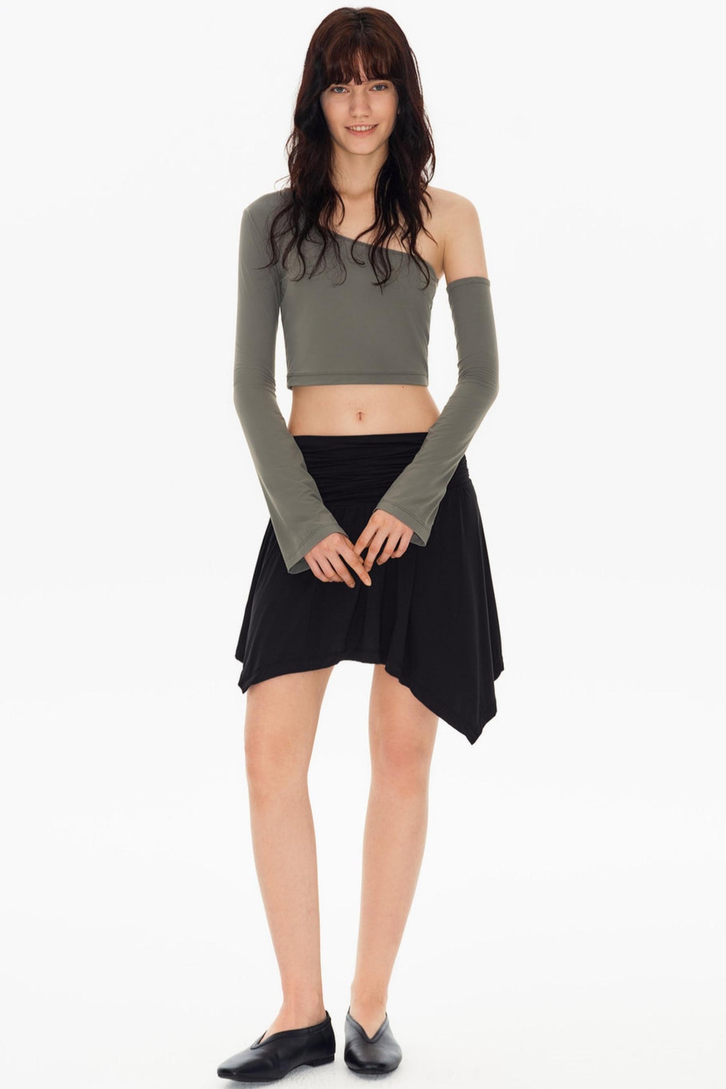 Elegant Black Soft Gauze Skirt