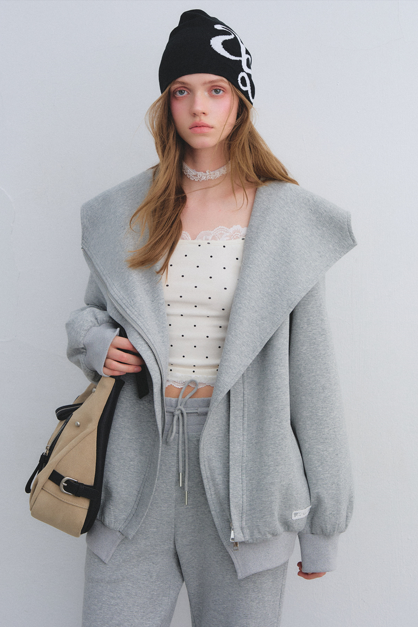 Lace Patchwork Polka Dot Top