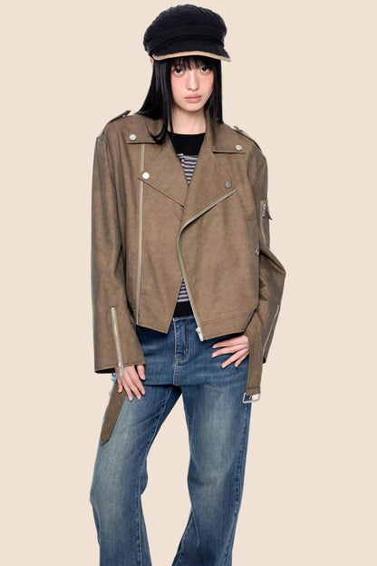 Deconstructed Zipper Retro Jacket