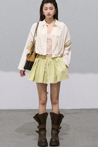 Lace Texture A-Line Skirt