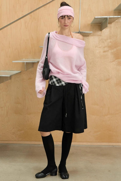 Color-Blocked Plaid Culottes