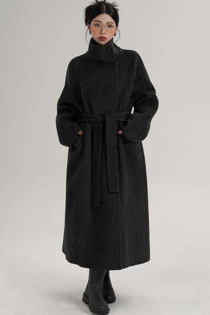Turtleneck Long Wool Coat