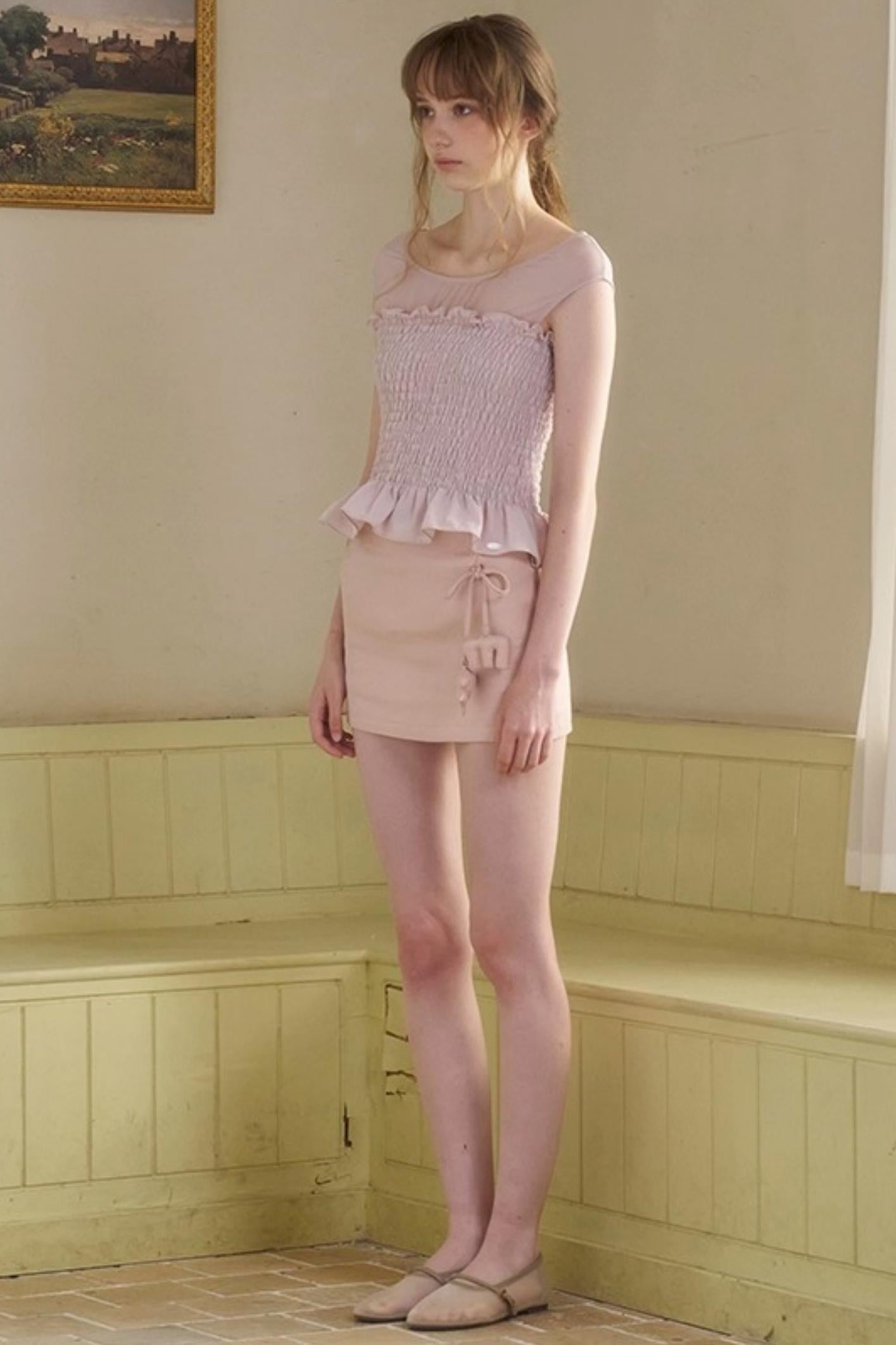 Sweet Mark Lace Short Sleeves Top