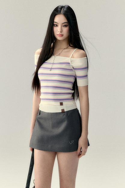 Stripe Wool Strap Base Top
