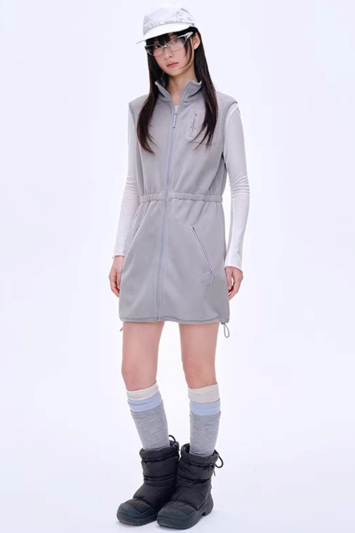 High-Gloss Two-Tone Slouch Socks