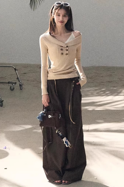 Asymmetrical Cotton Knit Top