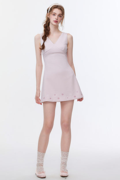 Summer Slim V-Neck Tencel Dress