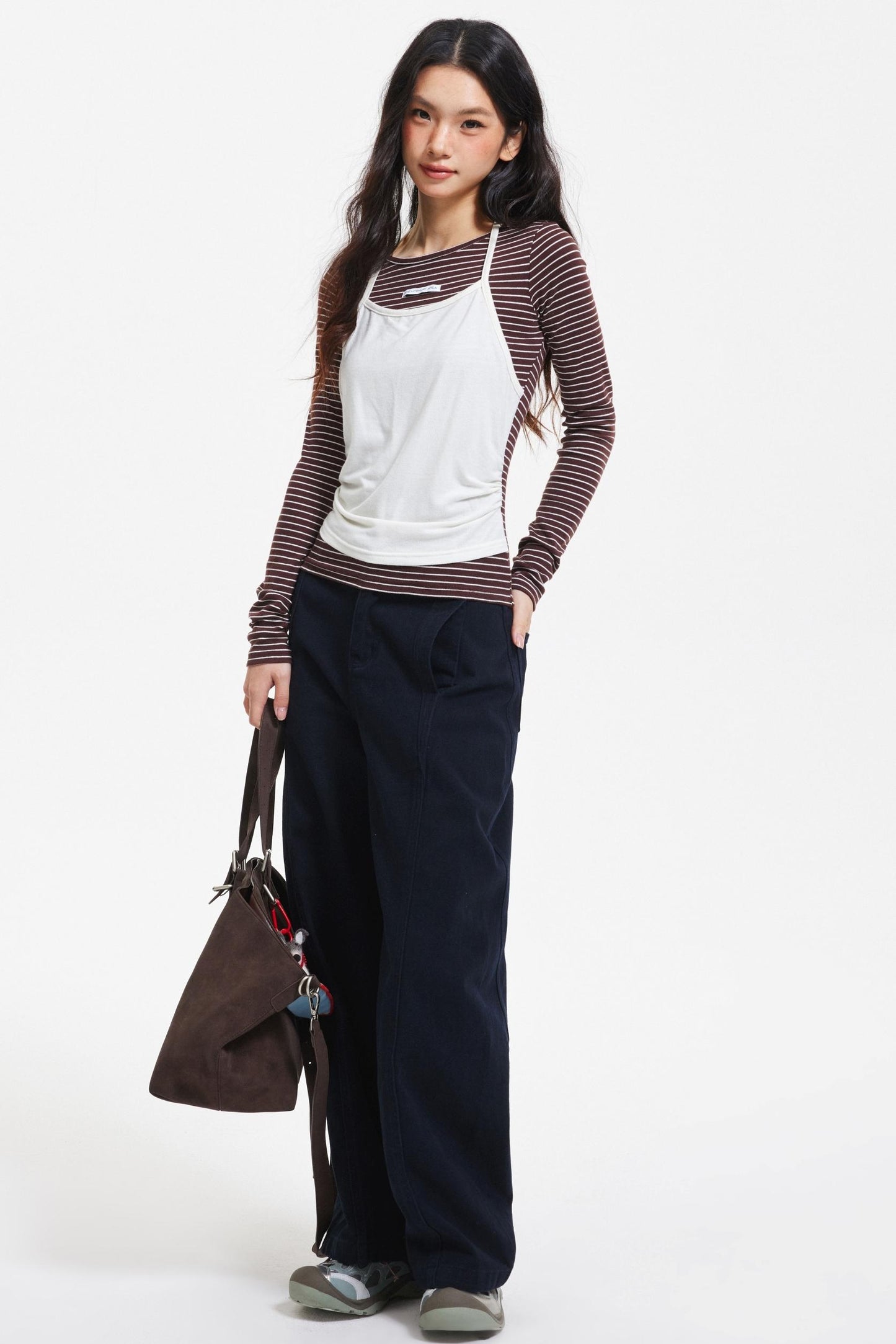 Patchwork Faux Layered Knit Top