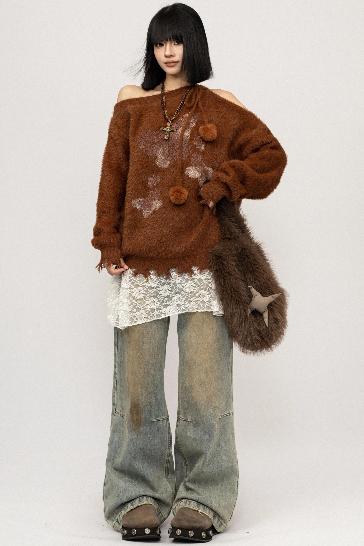 Loose Fit Butterfly Sweater