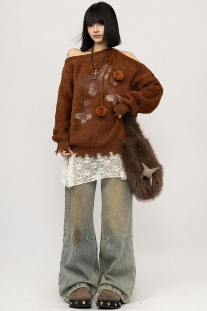 Loose Fit Butterfly Sweater