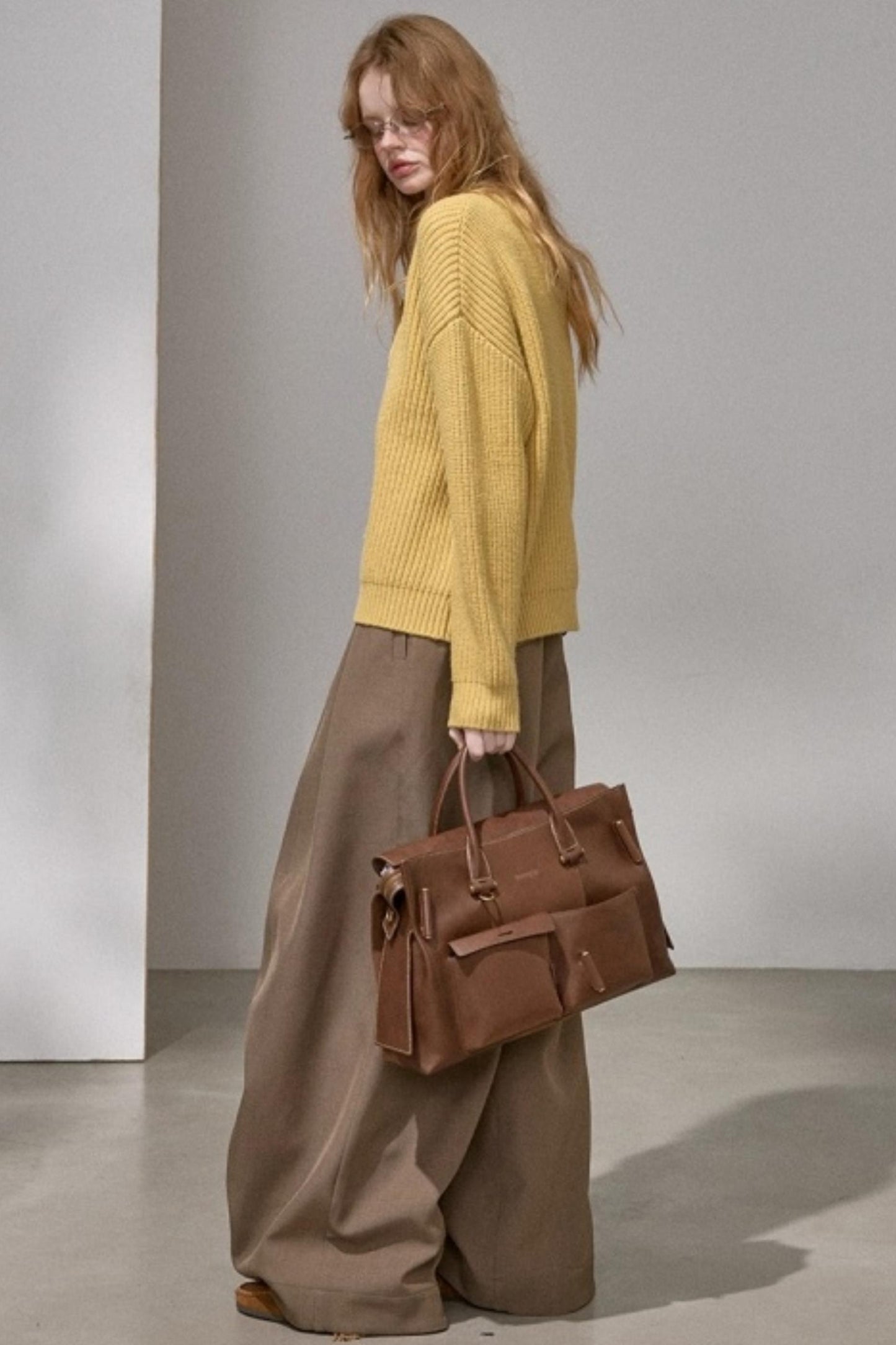 Ribbon Embroidery Crew Neck Sweater