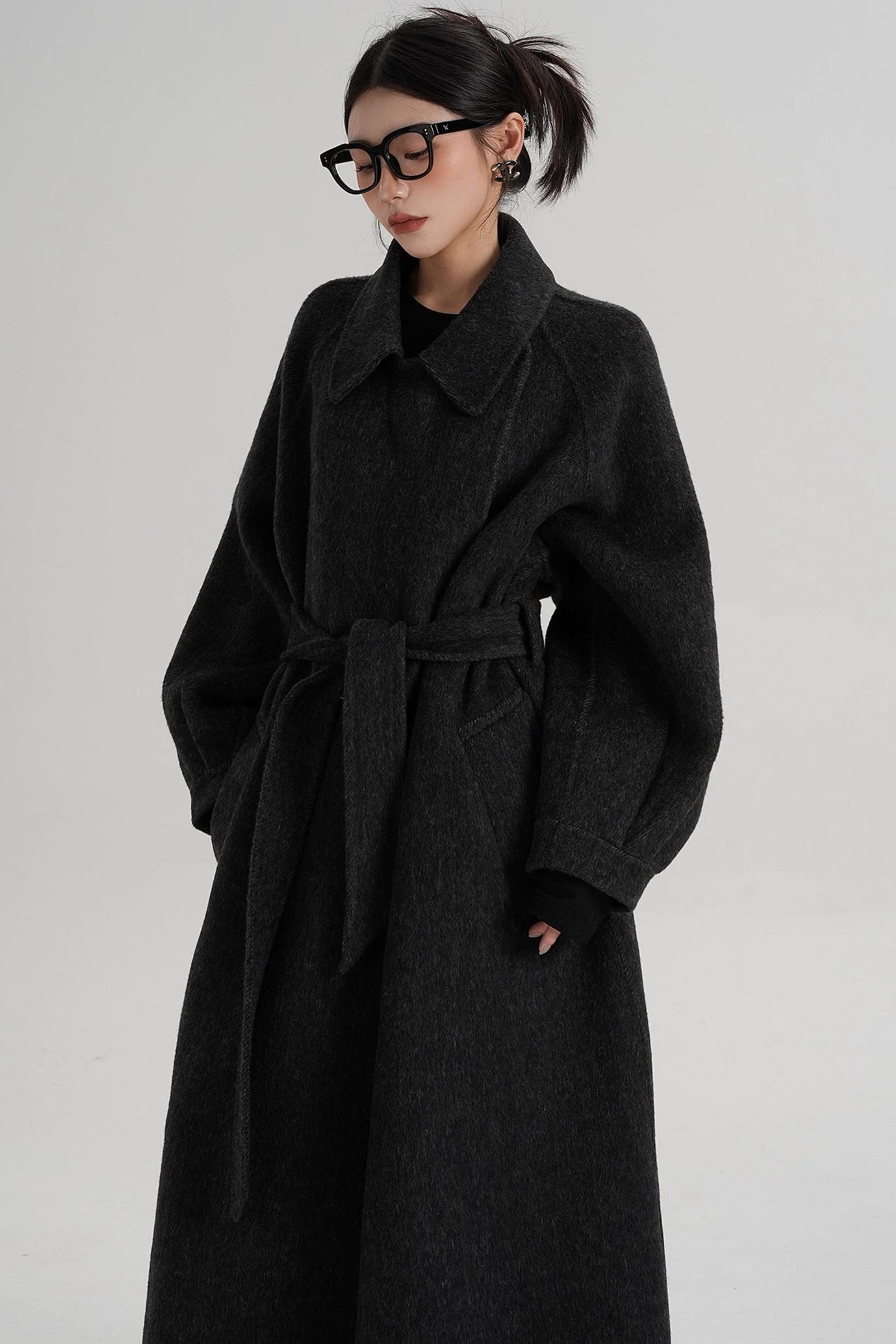 Temperament Back Slit Wool Coat