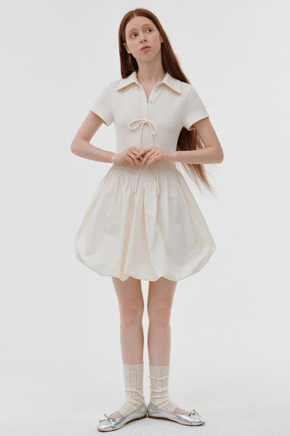 Premium Waffle Polo Dress