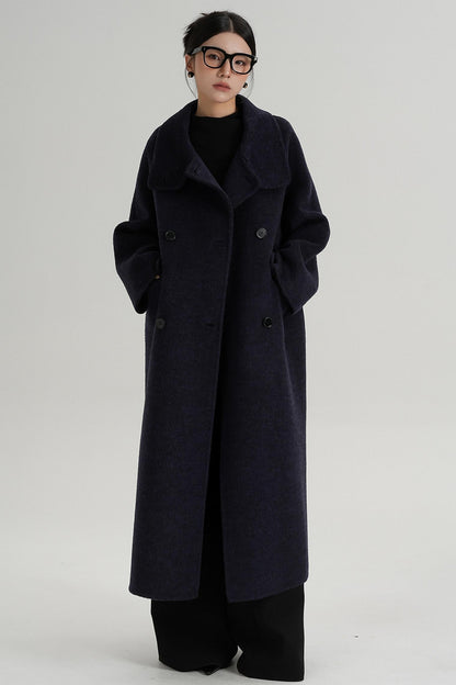 Minimalist Long Reversible Wool Coat