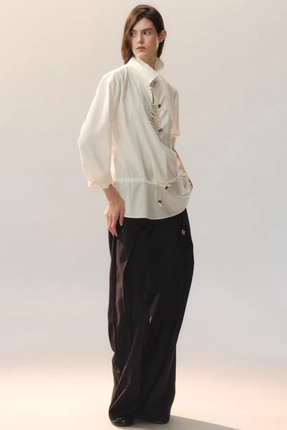Feather Traces V-Neck Blouse