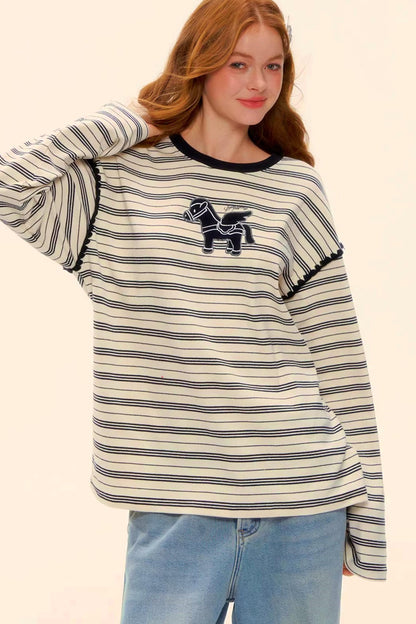 Striped Color-Block Pegasus Top