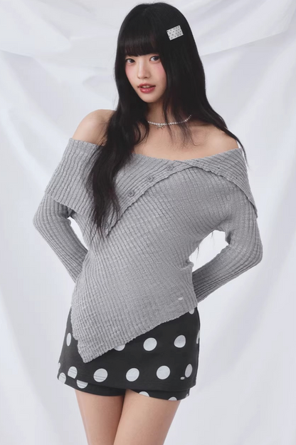 Conjunto de top de punto asimétrico coreano