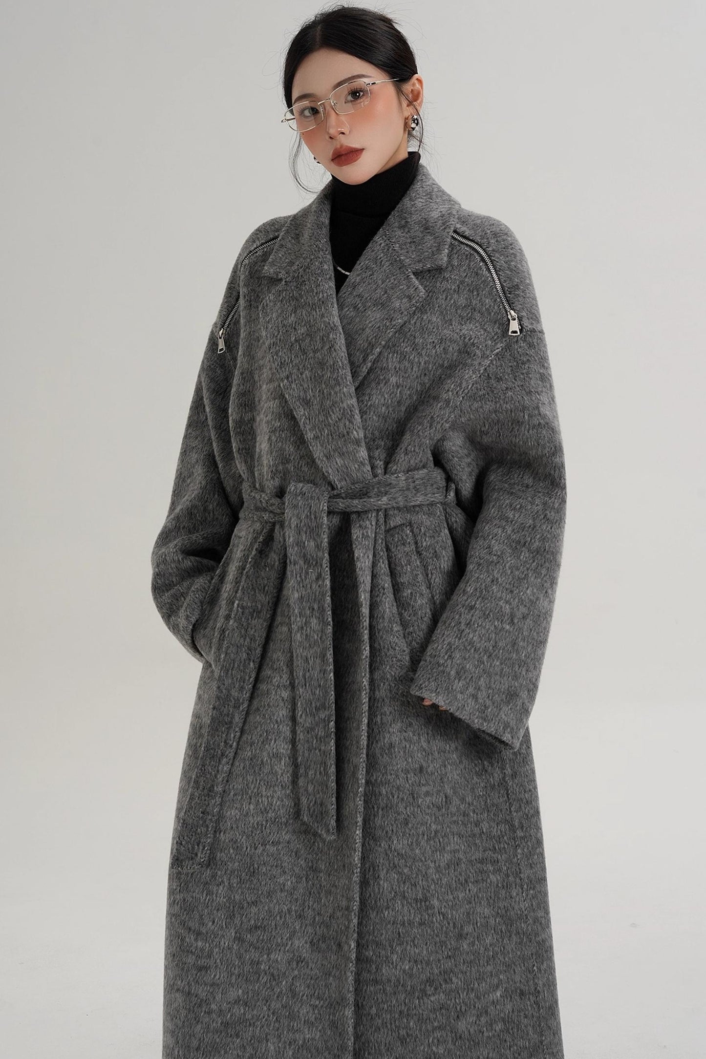 Elegant Shoulder Wool Coat