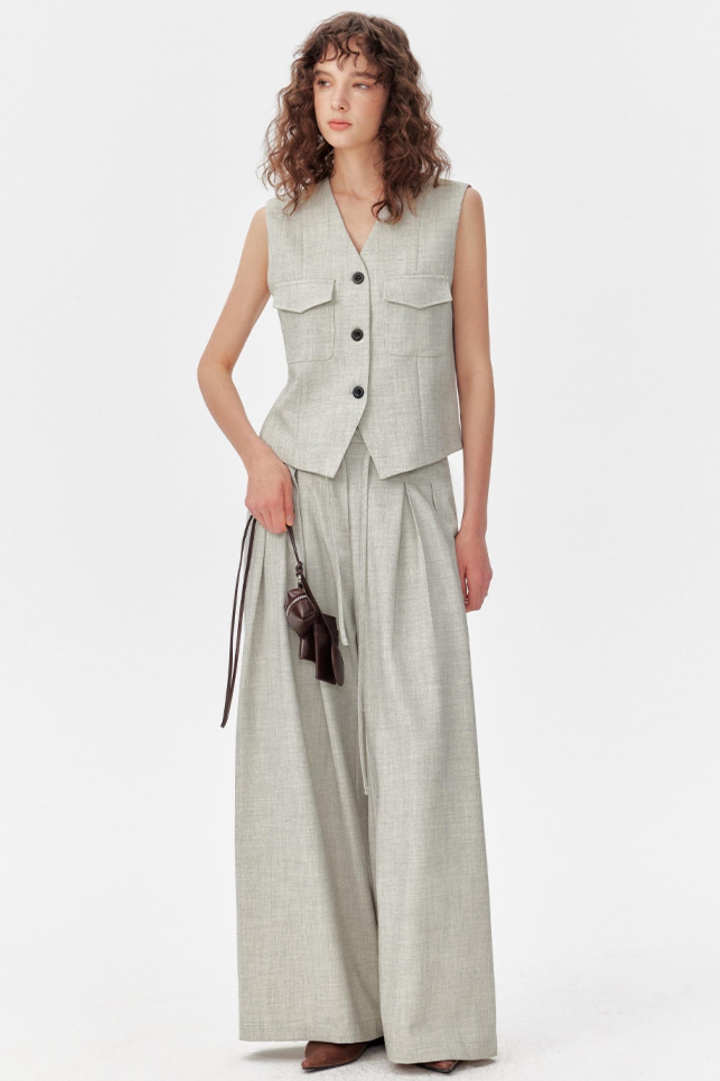 Luxe Pleated Wide-Leg Trouser Set-Up