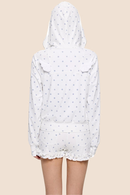 Summer Polka Dot Hoodie Set-Up