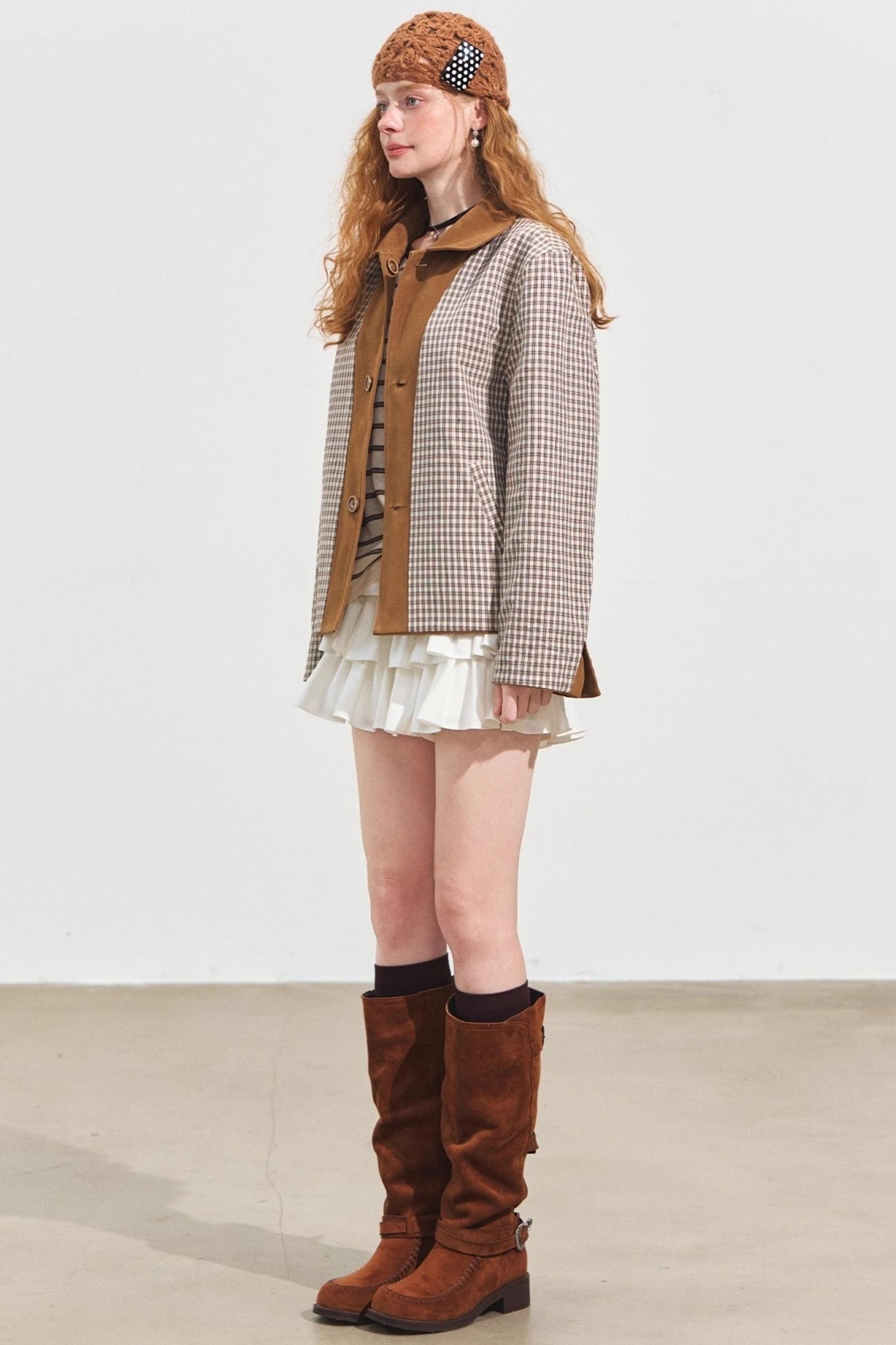 Suede Doll Collar Jacket