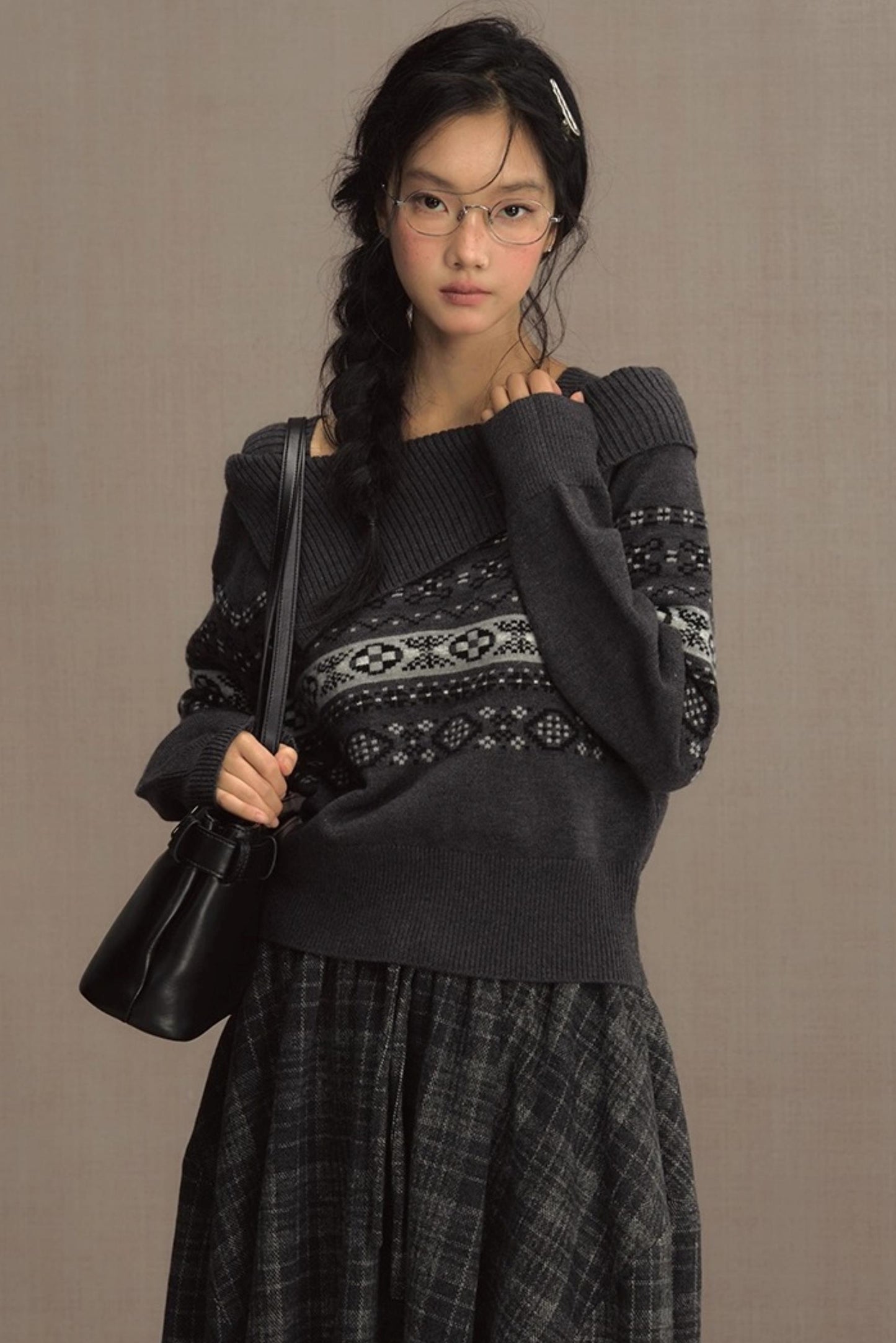 Nordic Preppy Style Fair Isle Sweater