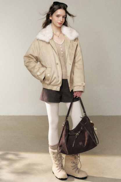 Light Khaki Suede Jacket