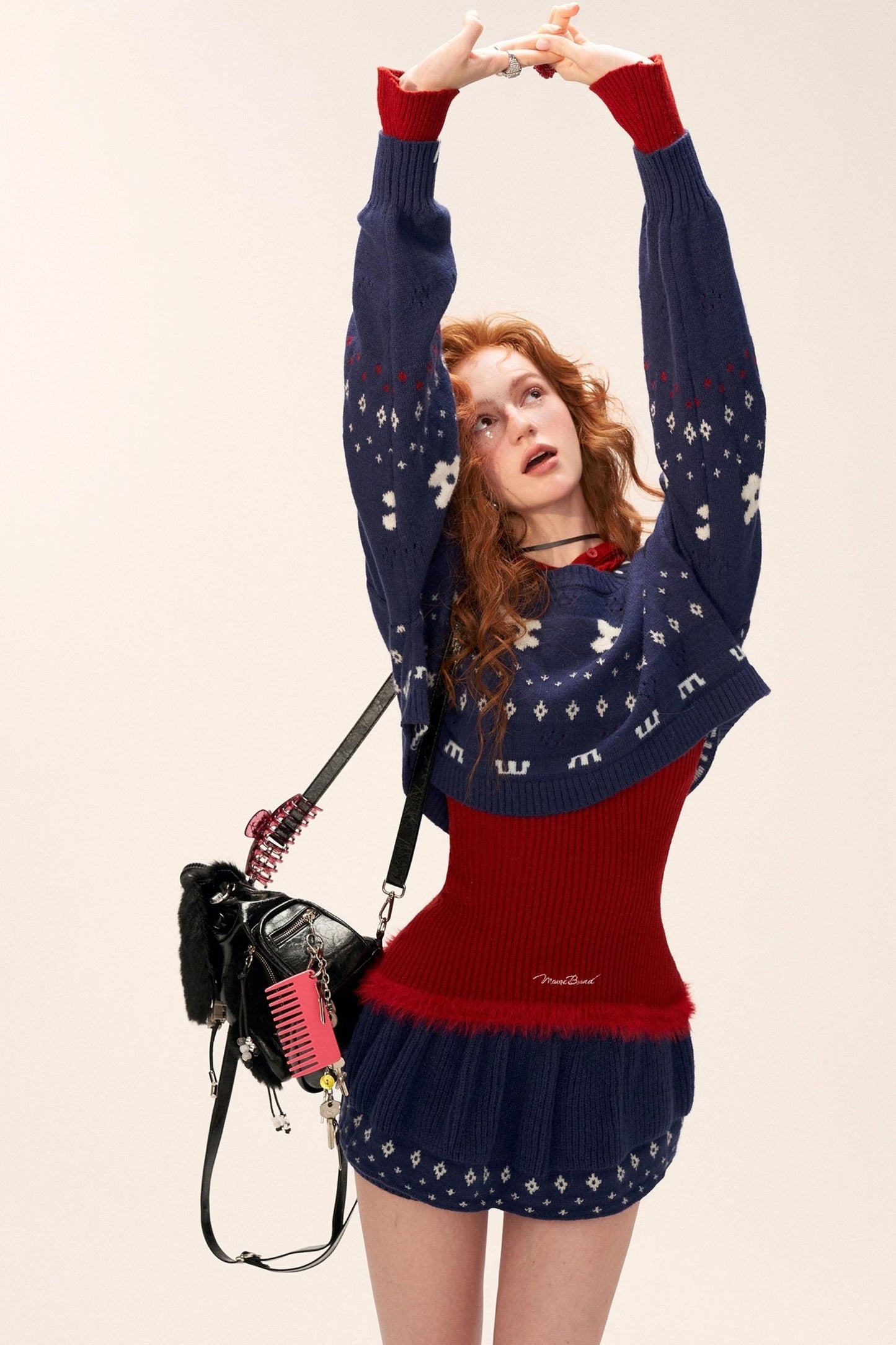 Star Jacquard Sweater Top Set-Up