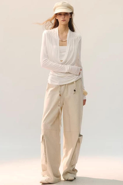 Distressed Washed Cargo Pants