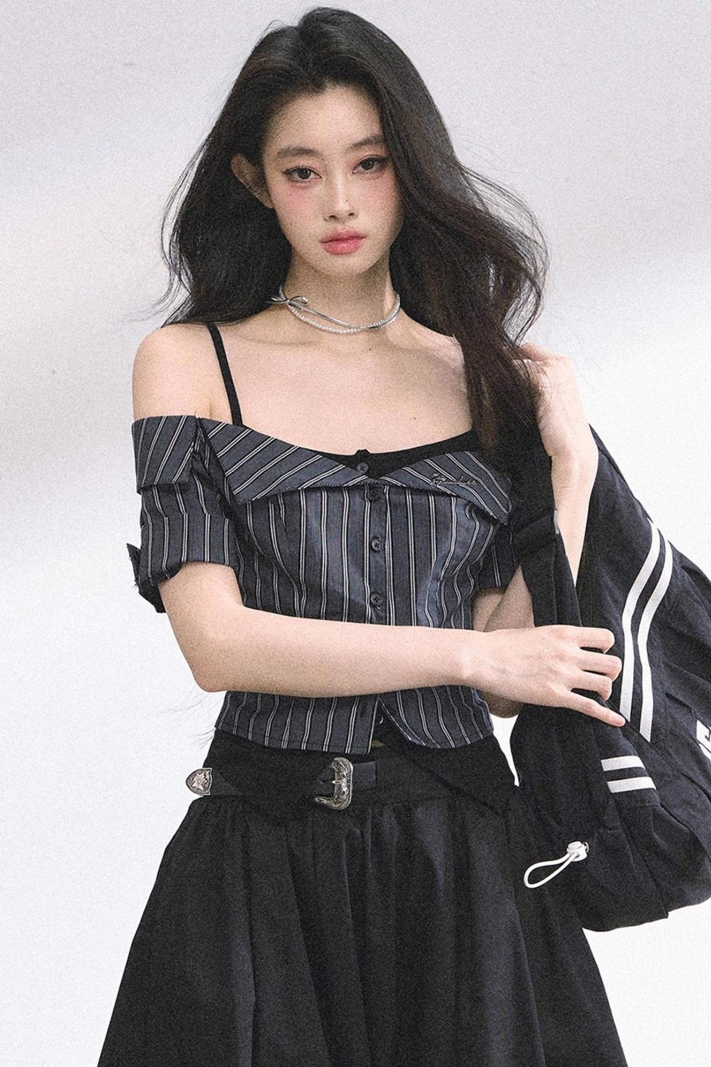 Kyoto Striped Short-Sleeved Sunscreen Top