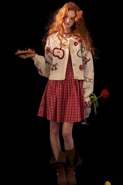 Knitted Cherry Cardigan