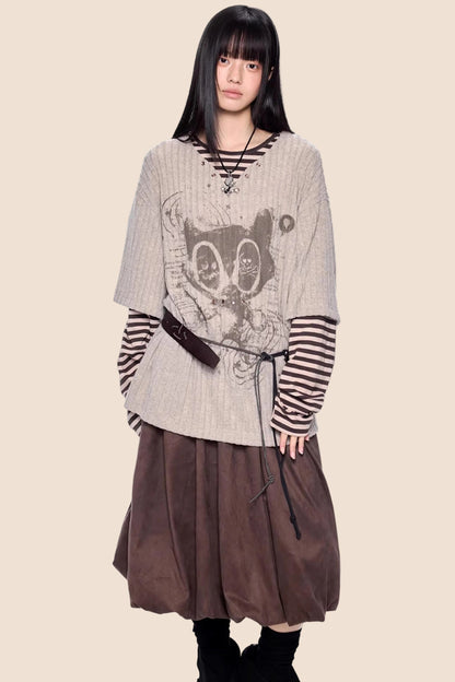 Retro Striped Patchwork Top