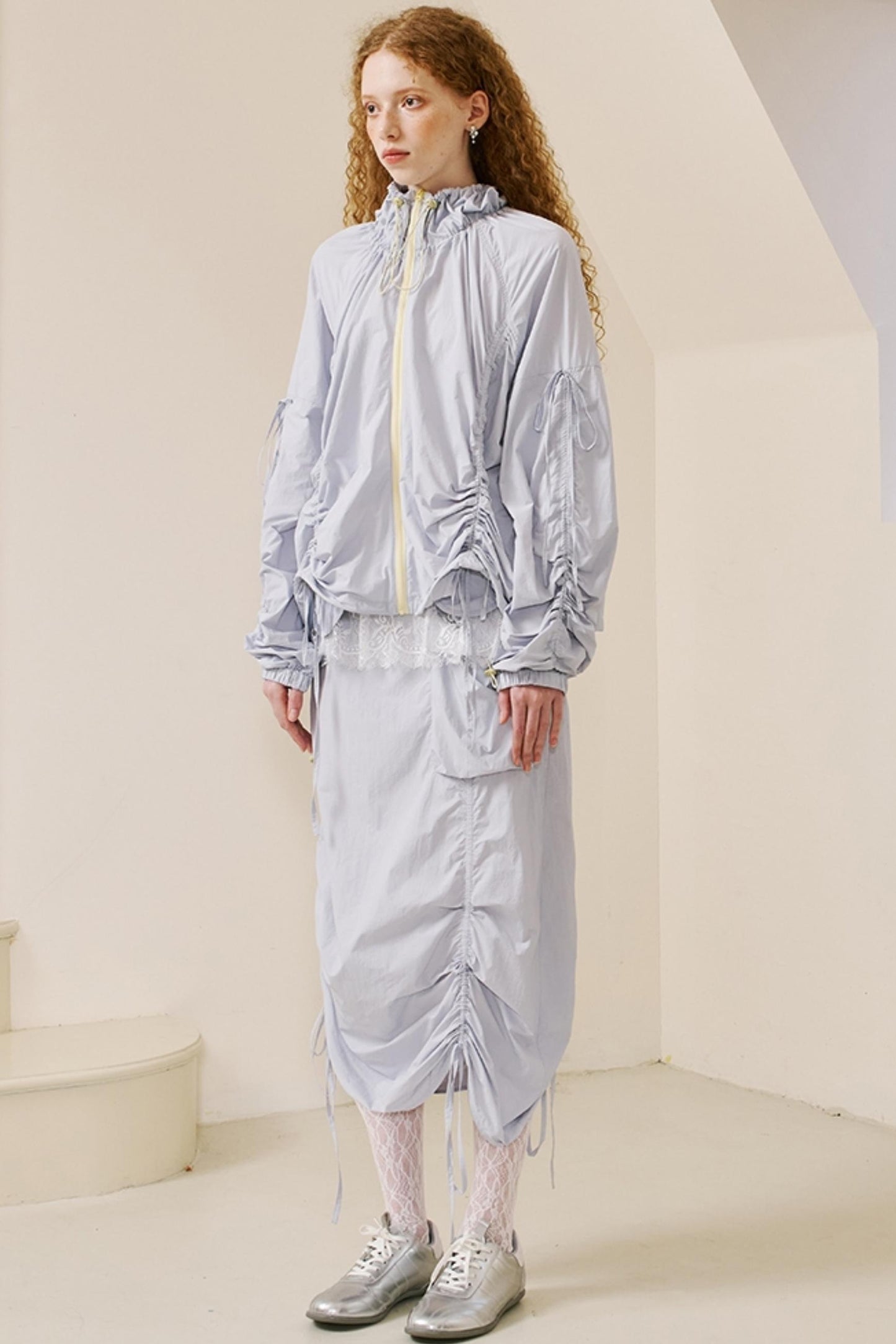 Versatile Color-Block Jacket Skirt Set-Up