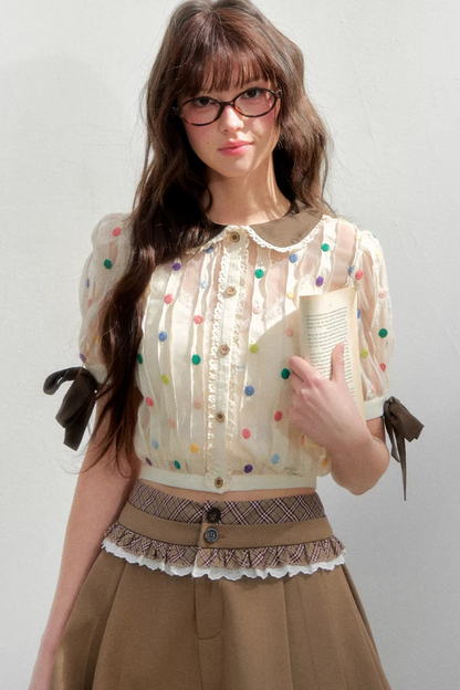Retro Polka Dot Blouse
